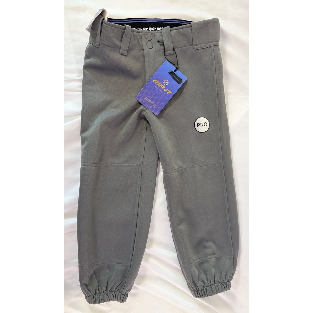 Rip-It Girls Youth Size XL 4-Way Stretch Softball Pants Pro Collection Gray NWT